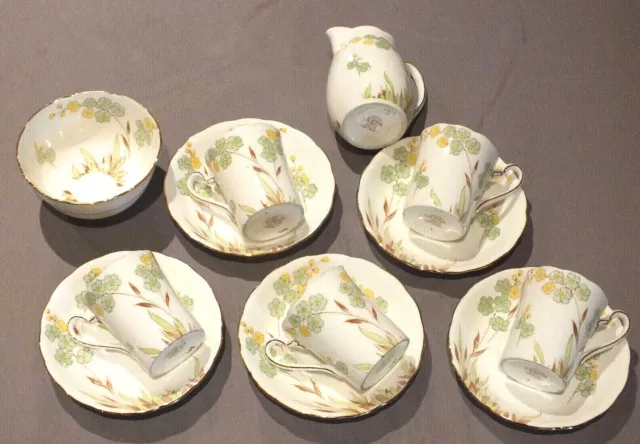 Grafton Bone China Part Tea Set Aintree 5 x cups saucers milk jug sugar bowl