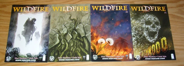 Wildfire #1-4 VF/NM complete series - top cow B variants set - matt hawkins 2 3