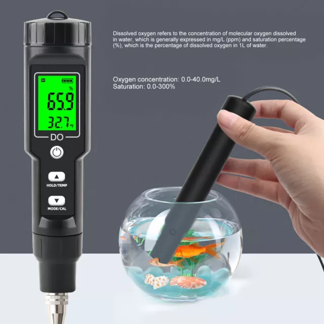 Digital Dissolved Oxygen Meter Detector DO Pen 0.0‑40.0mg/L Oxygen Concentration