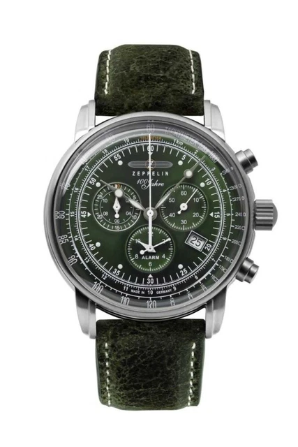 Zeppelin 100 Anni Orologio Cronografo Aviator 8680-4 Cinturino IN Pelle 42 MM