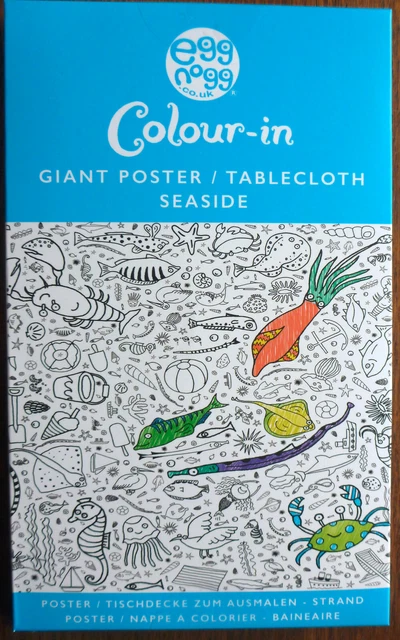 Eggnogg Color-in Ausmal-Tischdecke aus Papier Seaside Maritim Wasserwelt Ozean