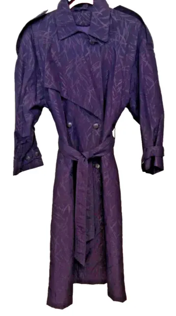 Women’s Portrait Petite Dark Purple Military Style Trench/Rain Coat/Jacket Sz 6