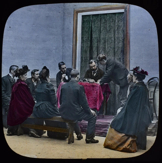 ANTIQUE Magic Lantern Slide THE START IN LIFE NO10 C1890 PHOTO VICTORIAN ACTORS