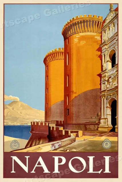1920s Napoli Italy Vintage Style Travel Poster - 24x36