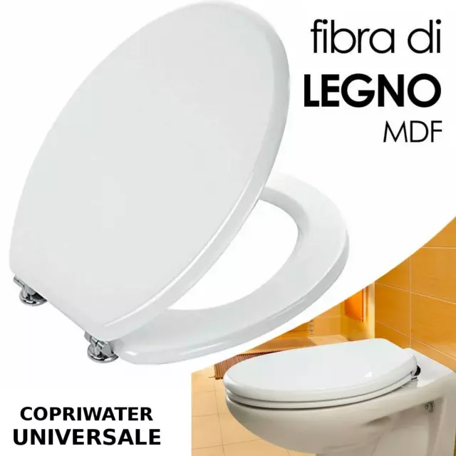 COPRIWATER LEGNO BEIGE Copri WC Sedile per Bagno Coprivaso Tavoletta 43,3 x  37 EUR 25,09 - PicClick IT