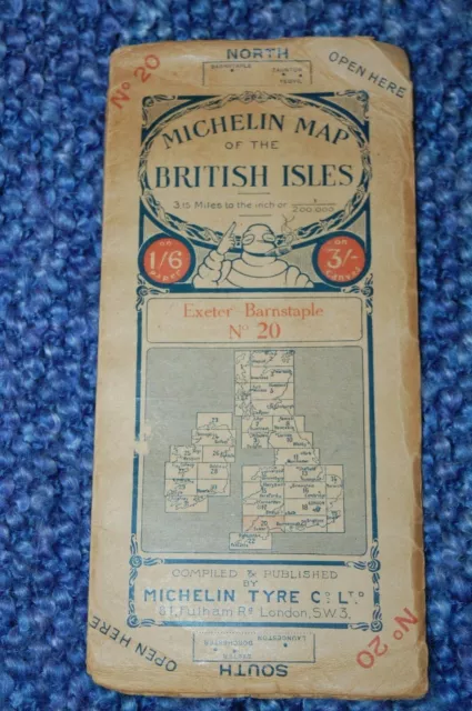 Michelin Road Map British Isles No. 20, 1914-18, Michelin Tire Company