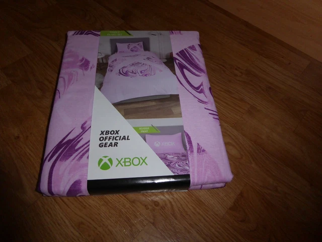 XBOX OFFICIAL GEAR logo marmorizzato GIOCO set copripiumone rosa lilla SINGOLO NUOVO