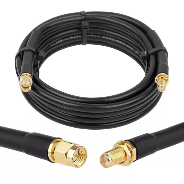 15ft SMA Male to SMA Female Coax Extension Cable, 50 Ohm KMR240