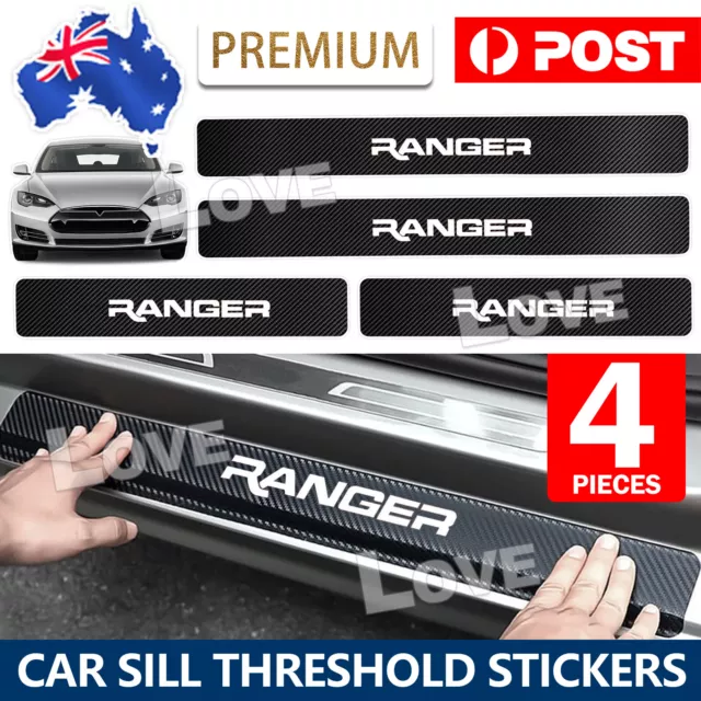 For Ford Ranger Car Door Plate Sill Scuff Anti Scratch Decal Sticker Protector