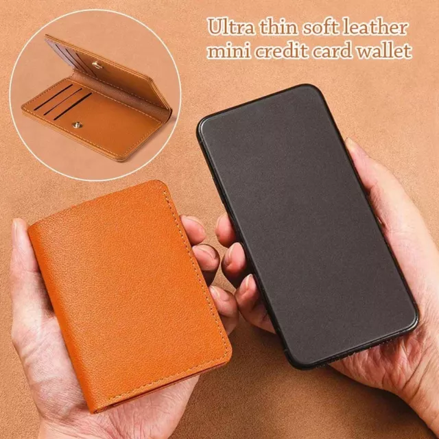 Super Slim Card Wallet Leather Credit Card Holder Simple Card Bag  Men Women