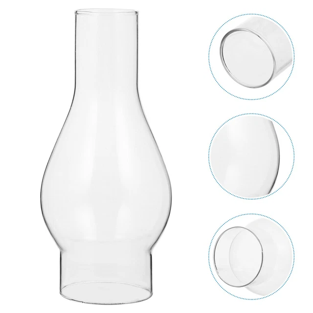 CLEAR GLASS CHIMNEY Lamp Shade Replacement Glass Oil or Kerosene Lamp