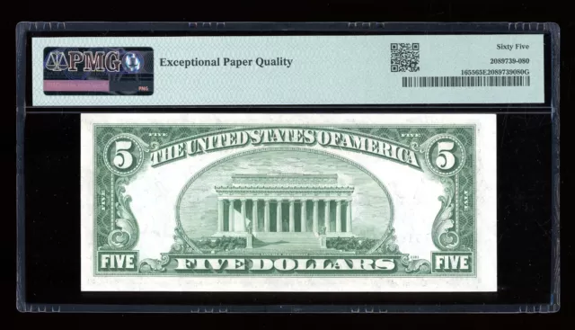 DBR $5 1953 Silver Gem Fr. 1655 BA Block PMG 65 EPQ Serial B91863021A 2