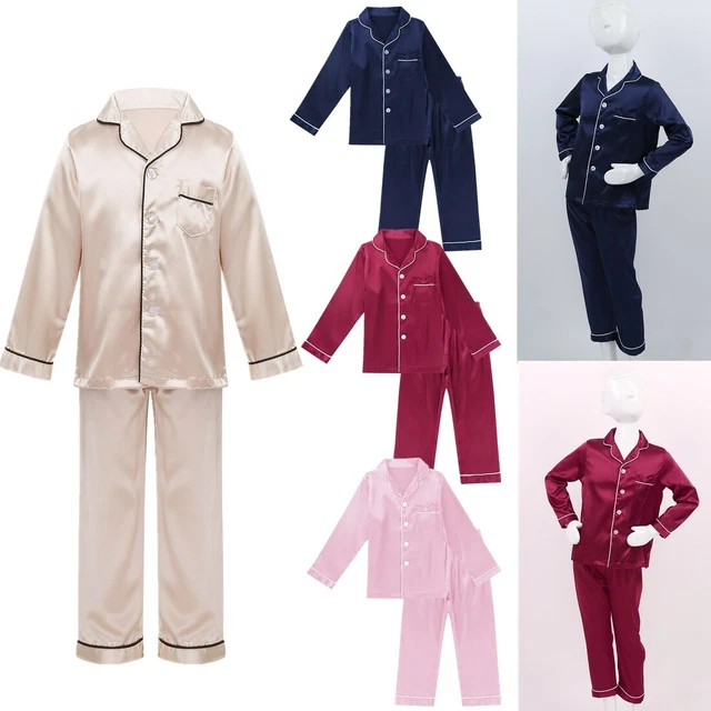 Pigiama raso bambini ragazzi ragazze abito pigiama biancheria da notte abbigliamento salotto 2 pz vestiti