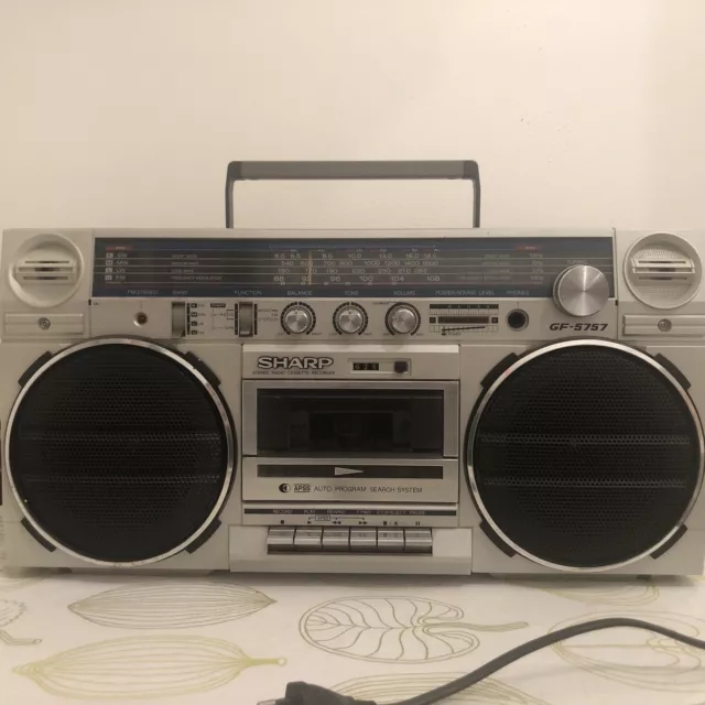 +k7 Working Sharp Gf5757 Ghetto Blaster Boombox  Jvc 80´s Rap Cassette No Gf777+