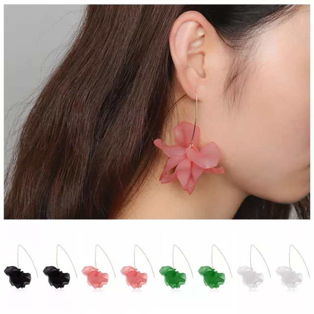 Women  Jewelry Flower Pattern Crystal  Rhinestone Drop Dangle Stud Earrings