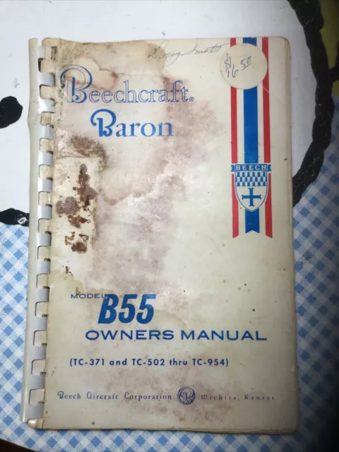 Beechcraft Baron B55 Owner's Manual Beech 55-590000-39 1963 Revised 1964 & 1972