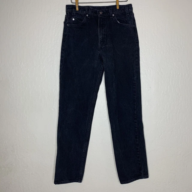 Levis 555 Orange Tab Black Relaxed Fit Straight Leg Jeans Mens 34x32 Made in USA