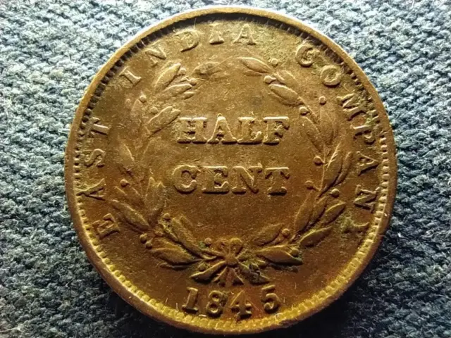 Malaysia Victoria (1837-1901) 1/2 Cents Coin 1845