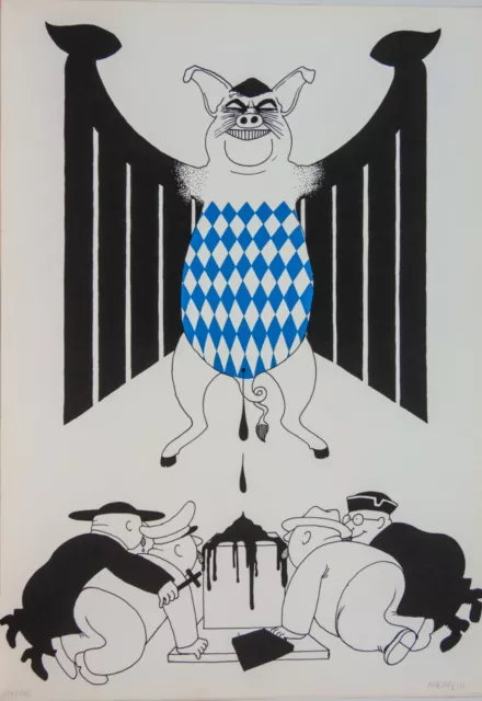 Rainer Hachfeld / handsigniert / Siebdruck/ 165 Exe. / von 1972 / Strauß Mappe