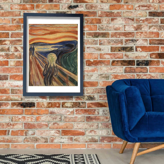 Tableau Le Cri D'Edvard Munch 50x70 Cm - Poster Encadré, Décoration Murale Moderne - 3