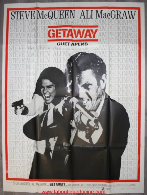 GETAWAY Guet Apens Affiche Cinéma / Movie Poster Steve McQueen 160 x 120