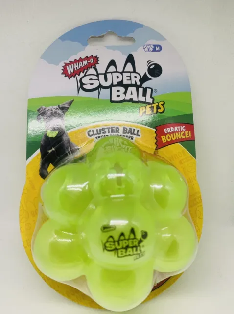 Wham-O Super Ball Cluster Ball Treat Dispenser Dog Toy Green Medium NEW!!