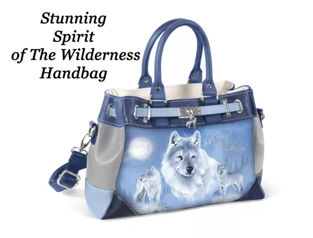 Eddie Le Page ""Spirit Of The Wilderness"" Wolf Handtasche neuwertig mit Etikett ~ Bradex