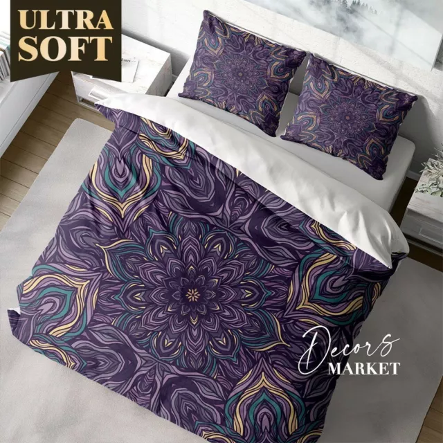 Indian Mandala Floral Patterns Quilt Doona Cover Set Fine Breathable Cotton