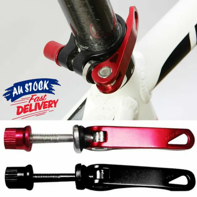 Seat Post Clamp Bicycle Skewer Bolt Clip Quick Release Scooter Bike Cycle Binder