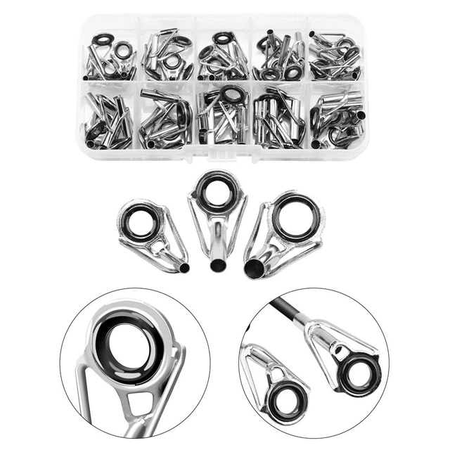 8 pz Guide per canne da pesca SIC Anello Occhi Guide per canne Anelli di riparazione, Canna da pesca per pesci d'oca Costruzione di canne da pesca Punta Top K di riparazione