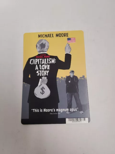 Capitalism A Love Story BLOCKBUSTER SHELF DISPLAY DVD BACKER CARD ONLY 5.5"X8"