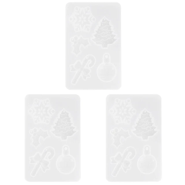 Set 3 Tag Anhänger Silikonform Kieselgel Harzform Weihnachts-Requisiten