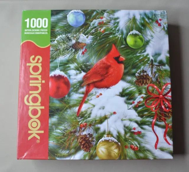 Springbok NATURE'S ORNAMENT 1000 piece puzzle Christmas cardinal COMPLETE