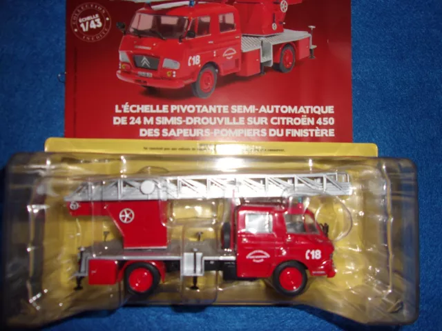 CITROEN 450 Camion Pompiers avec Echelle Pivotante FINISTERE SDIS 29 1/43 Neuf