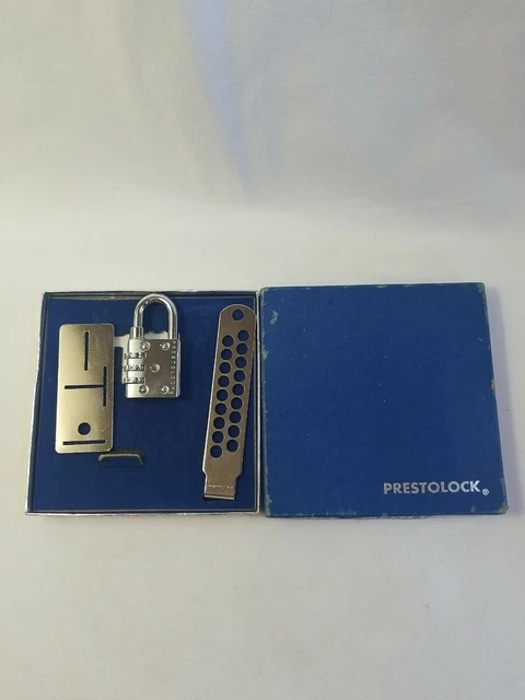 Vintage Prestolock Combination Combo lock #2428PC Travel lock set