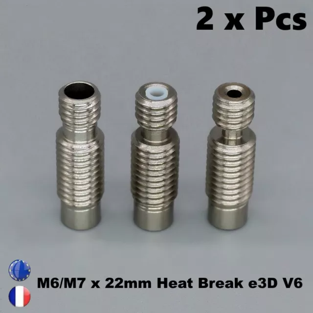 Tube M6/M7 x 22mm Heat Break E3D V6 Volcano BOWDEN 1.75mm PTFE Imprimante 3D