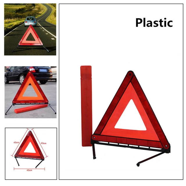 Red Car SUV Warning Triangle Emergency Reflector Sign Road Safety Universal Kit