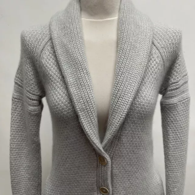 Banana Repulic Todd & Duncan Cardigan Sweater XS Light Gray Scottish Cashmere LS 2