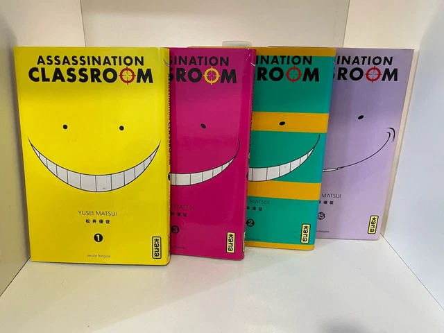 LOT DE 4 Tomes Manga Assassination Classroom 1, 2, 3, 15 - Kana - Yusei