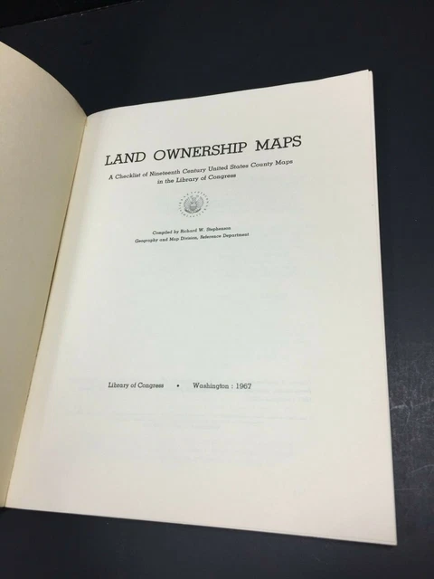 VINTAGE 1967 LAND Ownership Maps A Checklist of Nineteenth Century Book ...