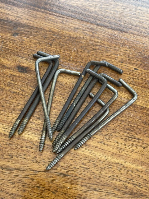 Vintage Lot Of 11  Screw In Wall Hook Primitive Coat Closet Tool Hardware Cabin 5