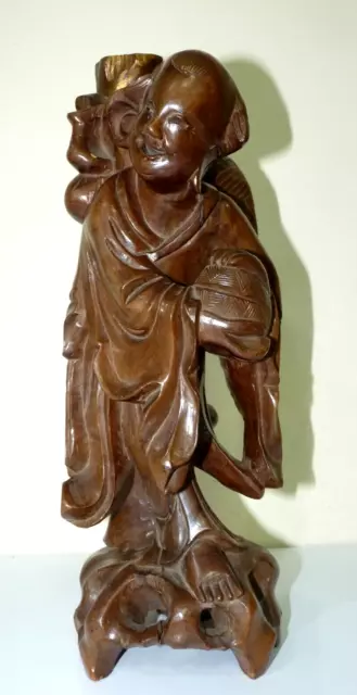 Chinese Wood Hand Carved Figure Statue Art Sculpture