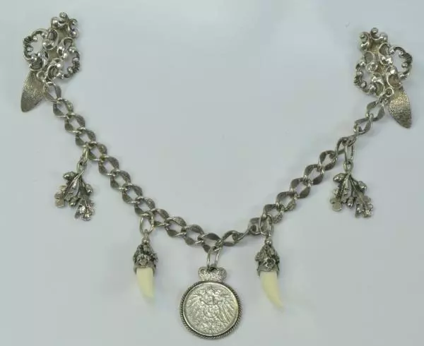 Catena costume Charivari catena con ciondoli 835 argento costume Oktoberfest