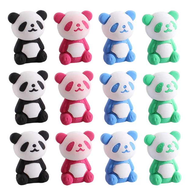 16 piezas Mini Borrador 3D Niños Borradores de Lápiz Panda Niños Decoración