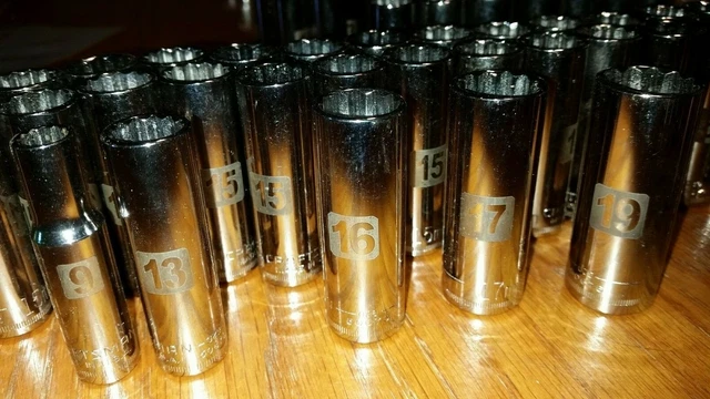 NOS Craftsman Deep G2D series 3/8"dr sockets 12pt Lasered PICK SIZE Made in USA