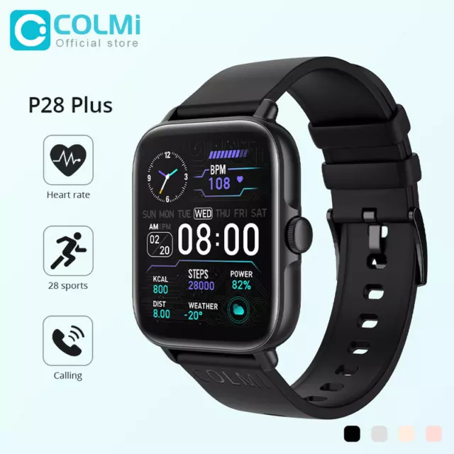 COLMI 1.69 inch P28 Plus Smart Watch Bluetooth for Men Women 2022 IP67 Upgraded