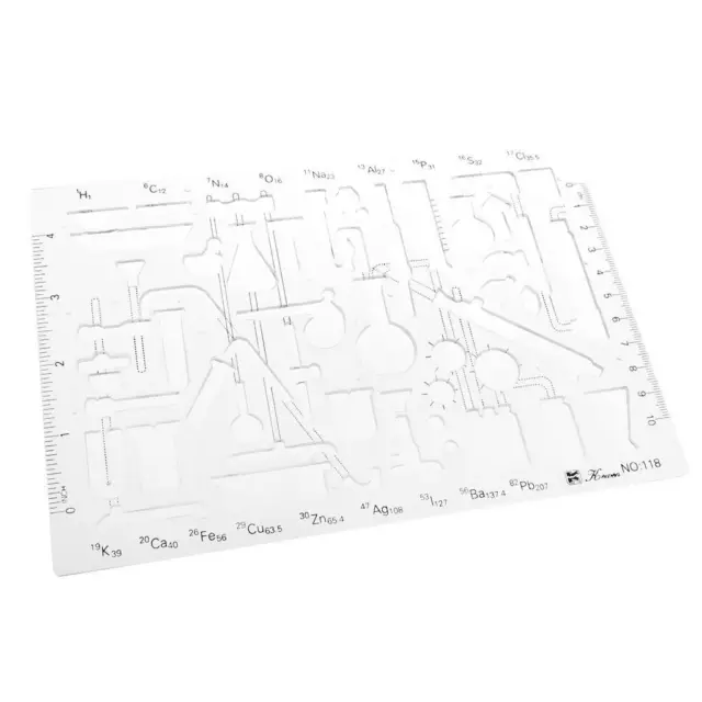 Kunststoff Zeichenwerkzeuge Mehrzweck Mathematik Vorlage Lineal 208x142mm