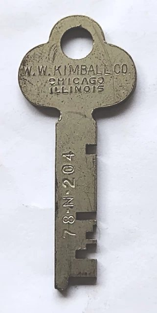 Cerraduras de repuesto vintage Key W Kimball Co 78 N 204 Chicago IL Appx de 2