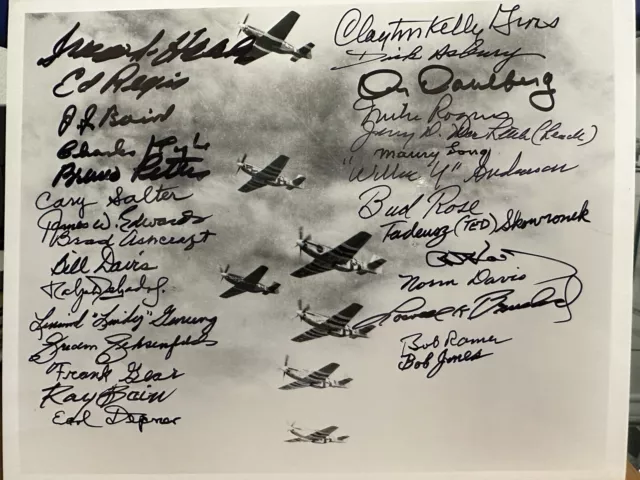 SIGNED 8x10 photo, AUTOGRAPHED by 29 Aces & Pilots of the 354th Fighter Group