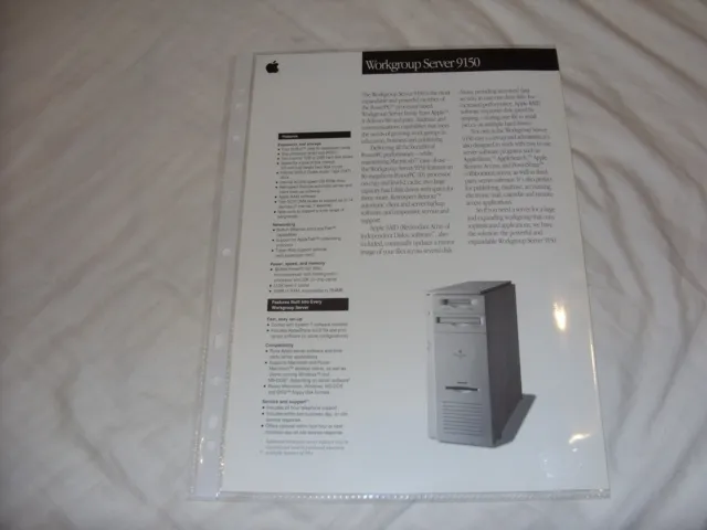 Apple Power Macintosh Workgroup Server 9150 two sided black/white data sheet